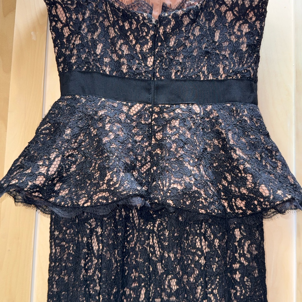 Elegant Black Lace Peplum Dress